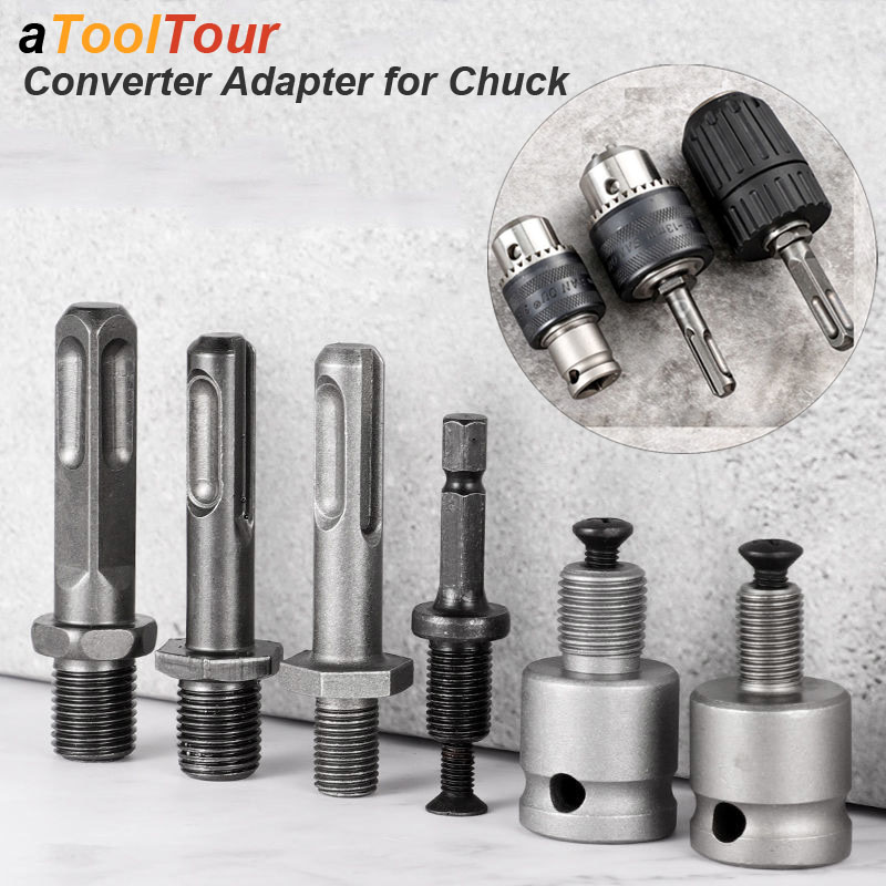 Power Tools Plus - Adaptador convertidor de portabrocas para llave